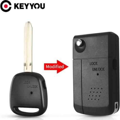 KEYYOU For Toyota Carina Celica Corolla Estima Harrier Previa Modified Replacement 1 Side Button Car Key Case Cover TOY43 Blade