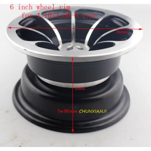 Size 6-inch keyway Aluminum alloy wheel hub fits for 4.10/3.50-6 tyres inner tube 6 '' ATV kart car Scooter Snow sweeper rims
