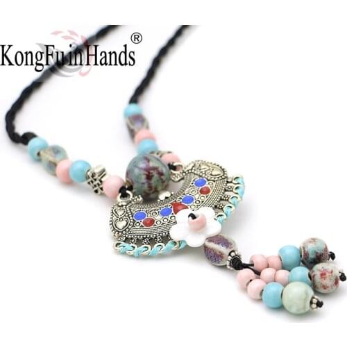 Kongfu in hands ethnic multicolour tassel Long necklace New arrival vintage friendship gift patry accessories New Arrival