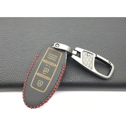 Leather Car Key Cover Case Remote For Nissan Teana X-Trail Qashqai Livina Sylphy Tiida Sunny March Murano Geniss Juke Almera