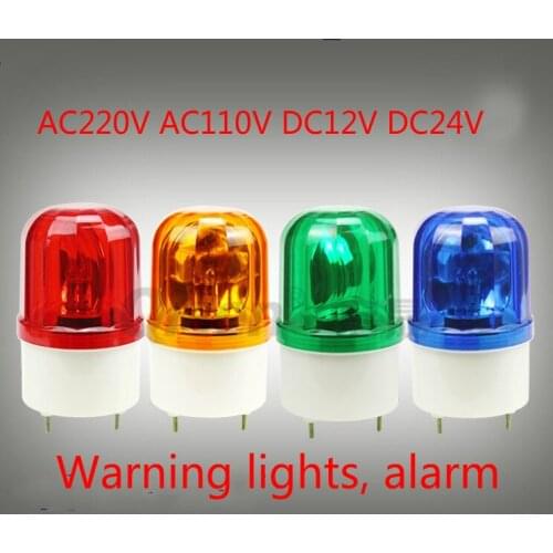 LTE-1101J DC24V 10W Industrial Red Rotary Flash Light Warning Lamp Alarm Buzzer DC12V AC220V AC110V