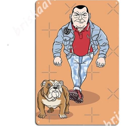 Skinhead Bull Terrier Metal Signs Wall Custom Cinema Living Room Wall Decor Tin sign Posters