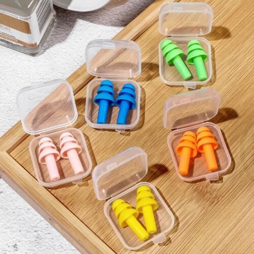 Soft Silicone Ear Plugs Noise Reducer Hearing Protection Sleeping Snoring Earplugs Mini Portable Travel Daily Health Care Tool