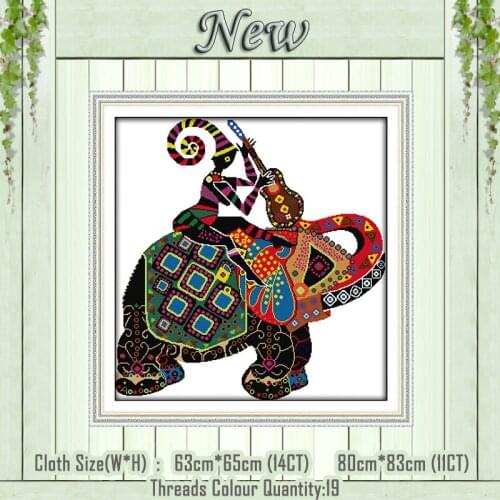National elephant animal diy decor painting counted printed on canvas DMC 14CT 11CT Cross Stitch Needlework Sets Embroidery kits