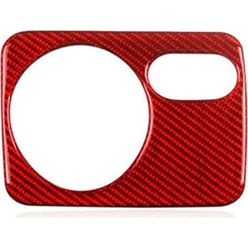 Headlight Switch Panel Cover Frame Trim Sticker Carbon Fiber for Golf 6 MK6 2008 2009 2010 2011 2012 (Red)
