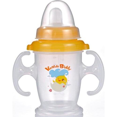 Shatter-proof carton spill-proof heat-resistant straw handle 210ml water bottle learning drink sippy baby cup on sale KD3127