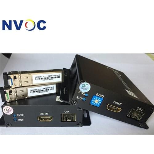 Uncompressed 4K HDMI Fiber Optic Extender,4K HDMI Optic Transceiver+1ch Bi-Directional RS232 with 10G,SM,DX,10KM,LC SFP Module