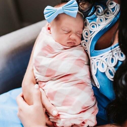 Infant Baby Swaddle Blanket Newborn India Baby Muslin Swaddle Blanket Plaid Boys Girl Hat Reception Blanket Infant Swaddle Wrap