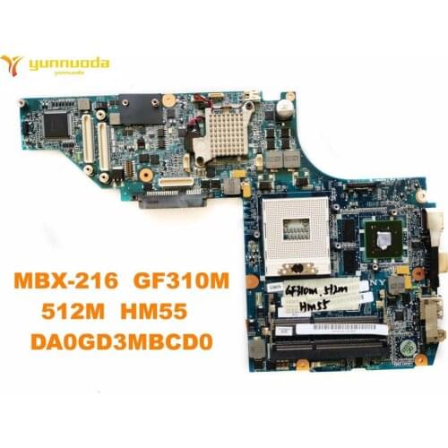 Original for SONY MBX-216 laptop motherboard MBX-216 GF310M 512M HM55 DA0GD3MBCD0 tested good free shipping