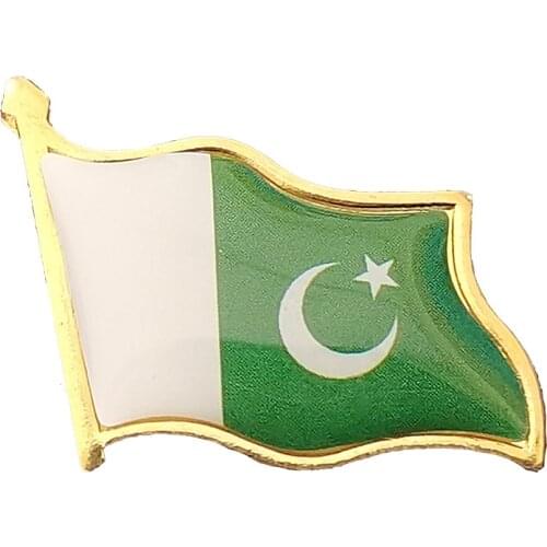Pakistan Flag Brooch Beautifully Enamel Pins Electroplated Gold Badge Knapsack/Tie/School Bag Decoration Accessories