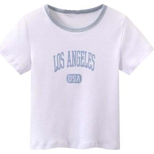 Casual Women Soft Cotton O Neck T-shirt 2021 Summer Fashion Ladies High Street Straight T-shirt Female Printed Short T-shirt Top