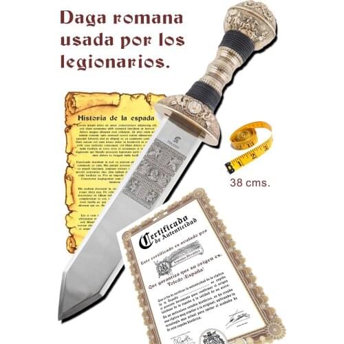 Roman dagger replica, in stainless steel. Made in Toledo. Decorative sword, without edge