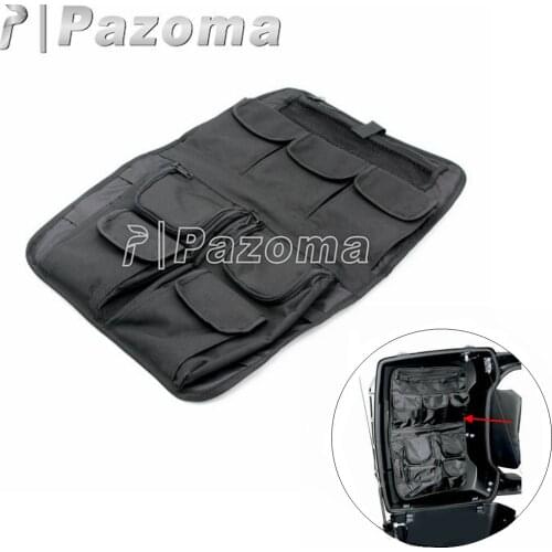 Black Tour Pack Inner Lid Storage Bag 9 Pockets Motorcycle Organizer Storage Bag for Harley Electra Road King Tri Street Glide