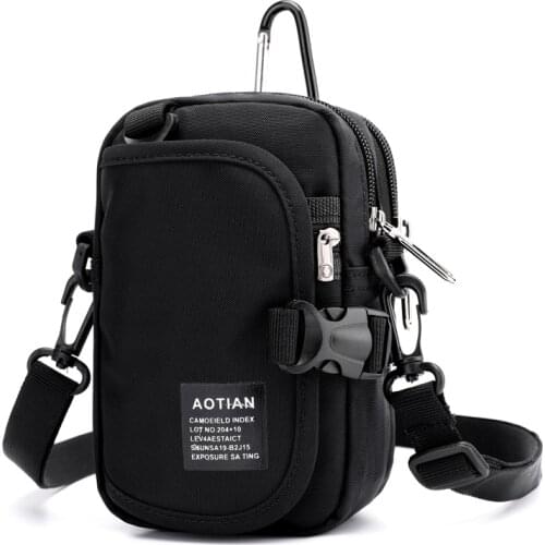 Man Handbags Mini Messenger Bag Simple Small Crossbody Cell Phone Waist Pack Casual Flap Shoulder Bag Coin Purse