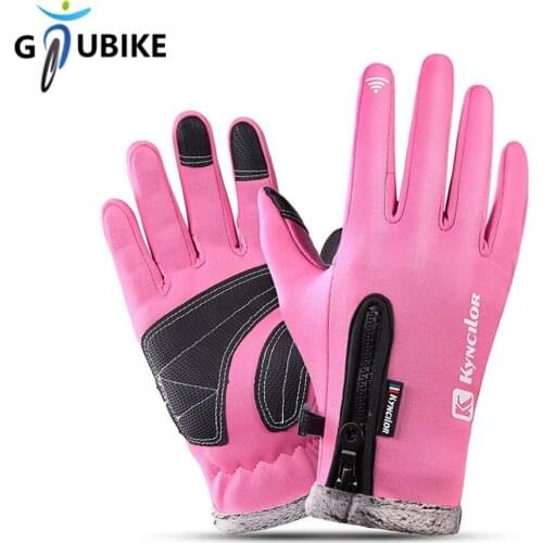 GTUBIKE Warm Touch Screen Cycling Fitness Full Finger Gloves Winter Outdoor Sports Running Glove MTB Bike Gloves
