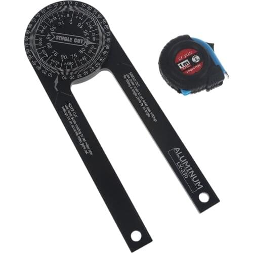 M4YD Aluminum Alloy Miter Saw Protractor with Measure Tape Digital Angle Finder Woodworkers Edge Rule Crown Molding Tool