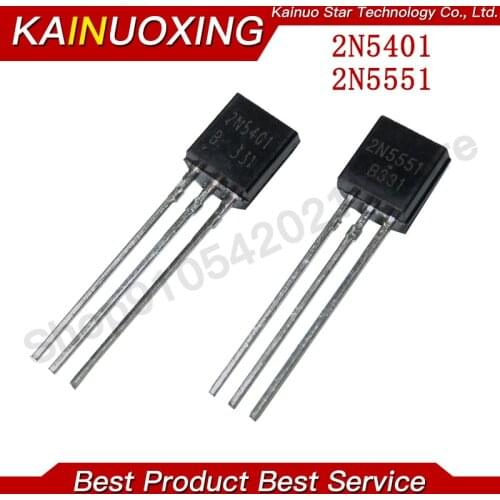 100PCS 2N5401 2N5551 TO92 5401 5551 TO-92 NPN General Purpose Transistor new and original IC