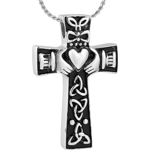 Urn Necklace for Ashes Celtic Knot Cross Style Cremation Memorial Keepsake Pendents for Men Women