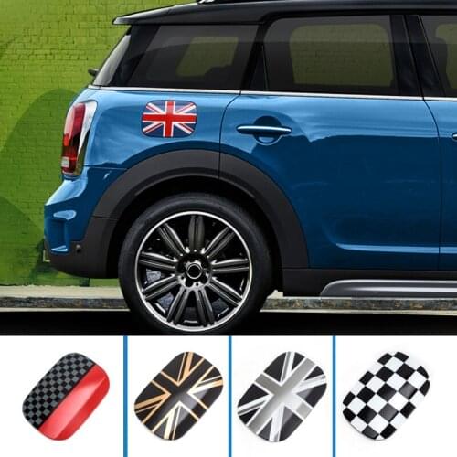 Union Jack Checker Fuel Tank Cap Protective Case Cover Sticker Housing For Mini Cooper Countryman F60 Car Styling Accessories