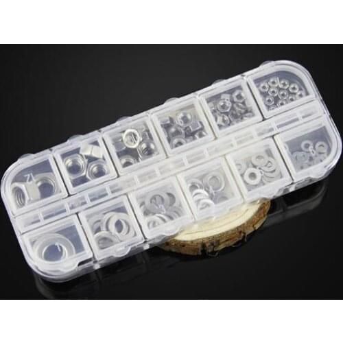 1box 304 stainless steel hex nut washer set M2M3M4M5M6M8 flat pad meson screw cap package