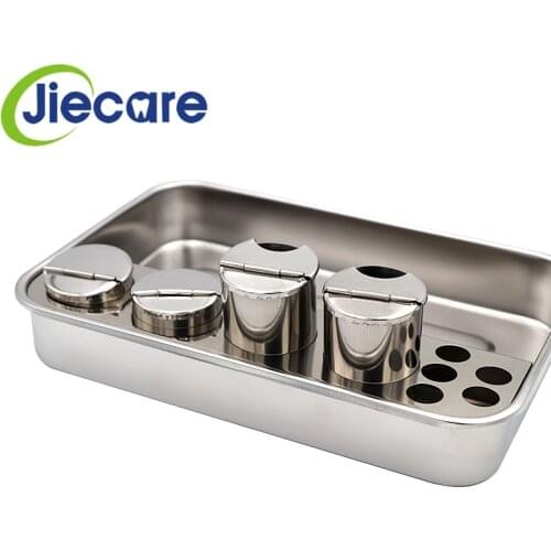1 Set Dental Instruments Dental Stainless Steel Storage Box Dental Tray With 3 Bottles Or 4 Bottles Available Free Shipping