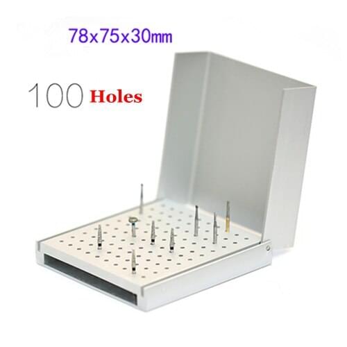 1Pc Dental Burs Holder Autoclavable high speed diamond bur block 100 holes