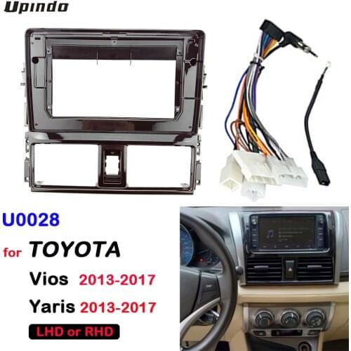 10.1 inch car radio Fascias for TOYOTA Vios Yaris 2013-2017 Dashboard Frame Installation dvd gps mp5 android Multimedia player