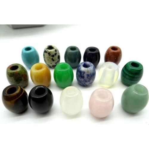 16*18mm Natural Stone Quartz crystal tiger eye big hole beads pendant For diy Jewelry making pendant Bracelet Accessories12pcs