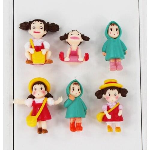 2-3cm 6Pcs/Lot Japanese Anime My Neighbor Totoro Hayao Miyazaki Film Mini Mei May PVC Action Model Toys Doll