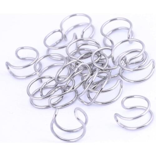 20pcs Stainless Steel Bendable Cuff Pinch Earring Wire Hooks Diy Accessories For Jewelry Making Supplies