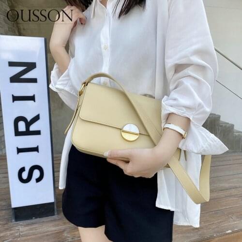 OUSSON 2021 New Design Small Square Bag High Quality Leather Crossbody Bag Exquisite Female Retro Shoulder Bag For Women