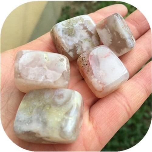 Cherry Blossom Agate Cube Hand Carved Tumbled Crystals Healing Gemstones For Home Decoration