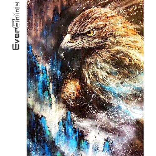 Evershine 5D DIY Diamond Painting Eagle Cross Stitch Kit Animal Diamond Embroidery Full Square Round Drill Decor For Home