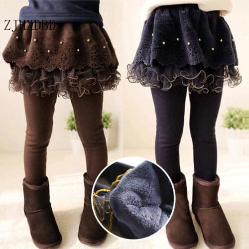 Plus Velvet Winter Leggings for Girls Skirt Pants Thick Baby Clothes Cotton Kids Trousers Toddler Boy Pants Children Sweatpants