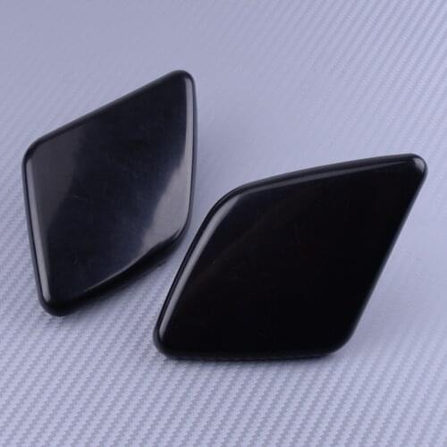 Beler 1Pair Black Front Bumper Headlight Washer Cover Cap Trim Fit for VOLVO XC90 2007-2010 2011 2012 2013 2014