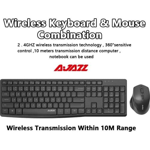 Ajazz A2030W 2.4GHz Wireless Keyboard 106 Key Waterproof Mute Keyboard Ergonomic Combos Chocolate Key Cap Office Laptop Desktop