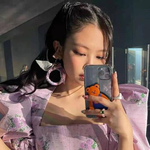 Cute Wiggle Wiggle Brown Bear Holder Jennie Case for IPhone 12 Pro Max 11ProMax Case for 11 X XR XS Max 7 8Plus Transparent Case