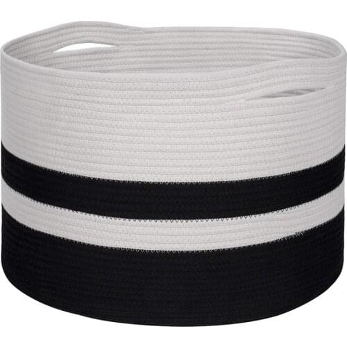 Decorative Woven Cotton Rope Basket Laundry Basket Baby and Dog Toy Storage Basket Children Laundry Basket Towel Basket