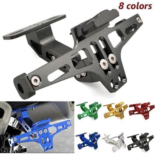 Motorcycle License Plate Holder Adjustable Rear Tail Bracket LED For Suzuki gsf 600 650S Bandit BMW f 650 700 gs f650 f700gs