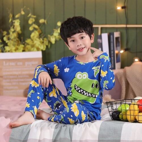 Cartoon Children Long Sleeve Pajamas Boy Girl Spring autumn Sleepwear Baby Nightwear Suit Child Clothes Kids Lovely Pyjamas Set