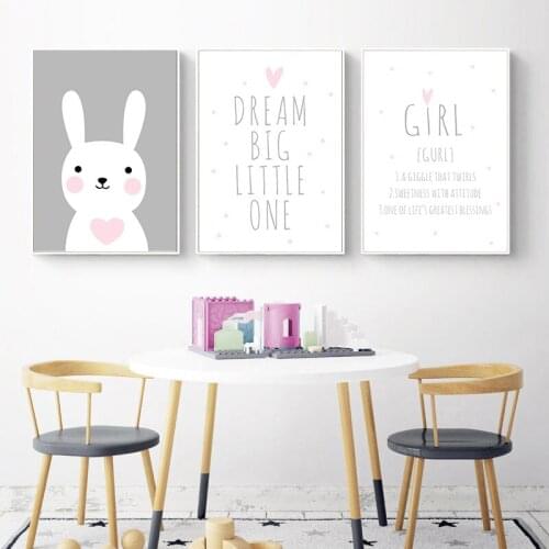 Nursery Quotes Canvas Art Child Poster Pink Decorative Print Wall Painting Decoration Picture Nordic Kid Baby Girl Bedroom Decor