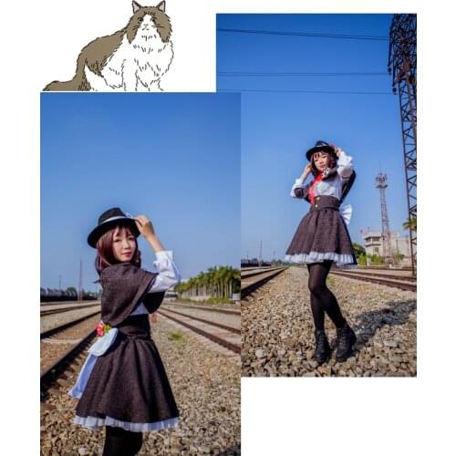 [Customized] Anime Touhou Project Usami Renko Dress Uniform Cosplay Costume Any Size Full Set Women Halloween Freeshipping