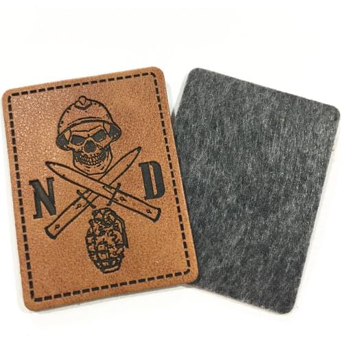 Customize Leather Labels 3x4cm Design Garment Logo Tags For Jeans