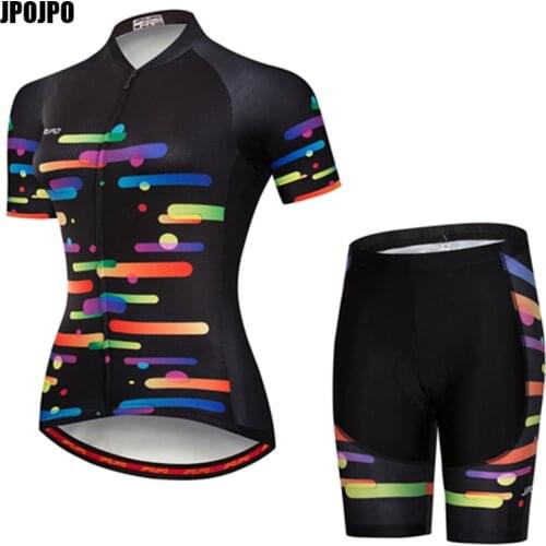 JPOJPO Team Pro Cycling Jersey Set Womens MTB Bike Clothes Summer Cycling Clothing Set Maillot Ropa Ciclismo