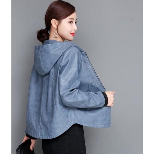 Plus Size 3XL 4XL Leather Jacket Women Leather Coat 2021 New Womens Jackets Female Outerwear Black Motorcycle Coats Plus Cotton