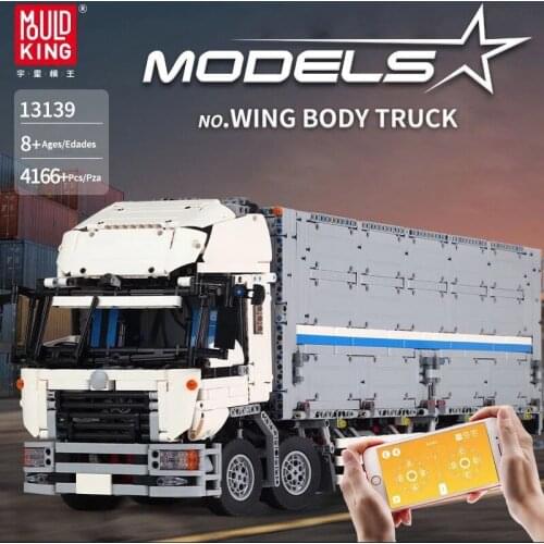 Mould King 13139 High-Tech RC Wing Body Truck Building Blocks 4166Pcs MOC-1389 Transport Car Bricks Toys for Kids Children Gifts