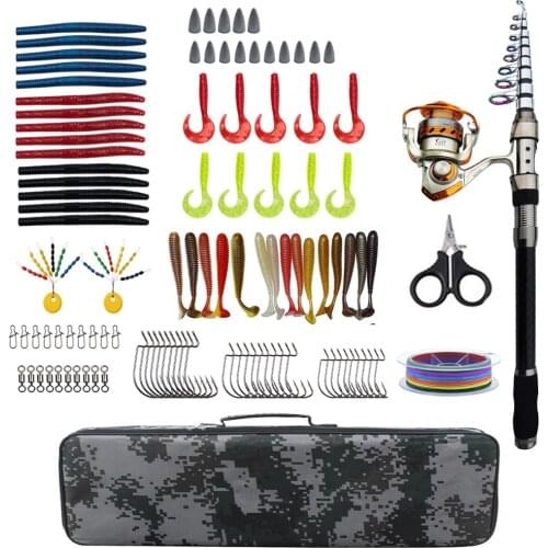 Fishing Rod Combo tools Kit carbon firber Spinning Rod Reel Set with fishinglure kit for bass trout fishing tackle
