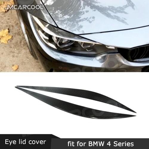 2 PCS Carbon Fiber Front Headlight Lamp Eyelids Trims Cover Stickers for BMW 4 Series F32 F33 F36 F82 F83 Car Styling