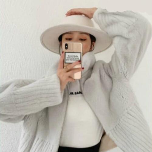 Mink Fur Coat Female Whole Mink Short Mink Coat Inlaid Leather