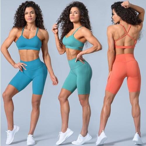 2021 New Women Yoga Set Fitness and Slim Solid Color Seamless Sports Bra Suit Running Tight Leggings Yoga Suit